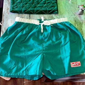 *Rare* 80s 90s Vintage SunSports green SwimTrunks/Athletic Shorts Size Large